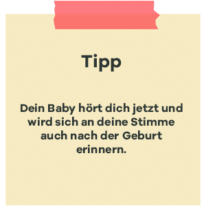 Tipp zur SSW 20 - Baby hoert Ihre Stimme