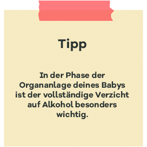 Tipp zur SSW 9: auf Alkohol verzichten