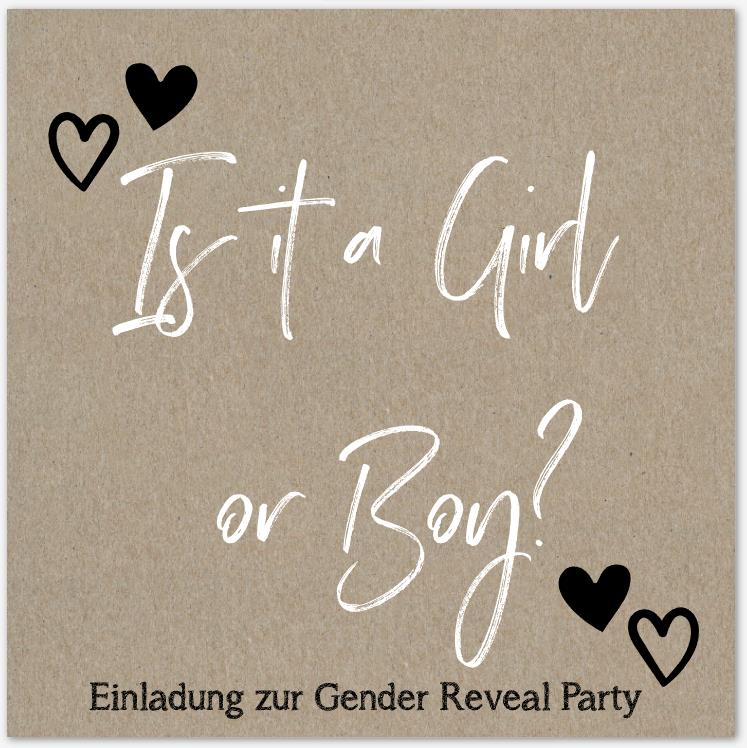 Einladung Gender Reveal Party: Einladungskarte Baby Geschlecht verkünden